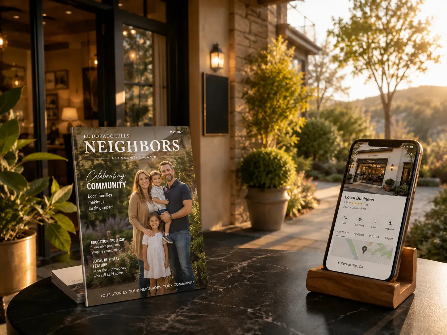 Starter Visibility: the EDHN magazine on a table inside an El Dorado Hills home